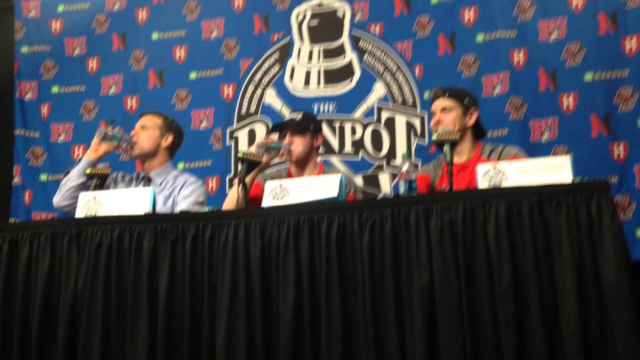 the elko daily free press David Quinn, Matt Grzelcyk and Evan Rodrigues discuss BU's Beanpot victory