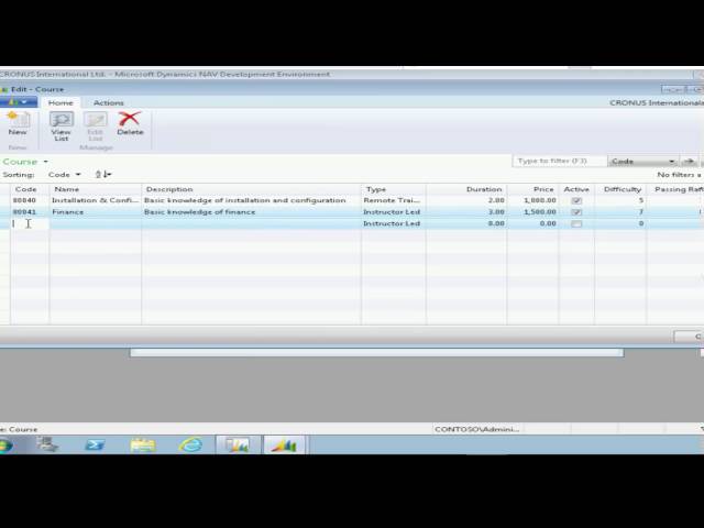 Lab 2 - Create and populate a Table in Microsoft Dynamics NAV 2013