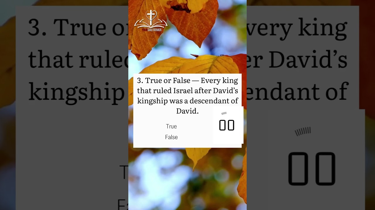 Bible Trivia Friday | Kings of Israel & Judah | Old Testament