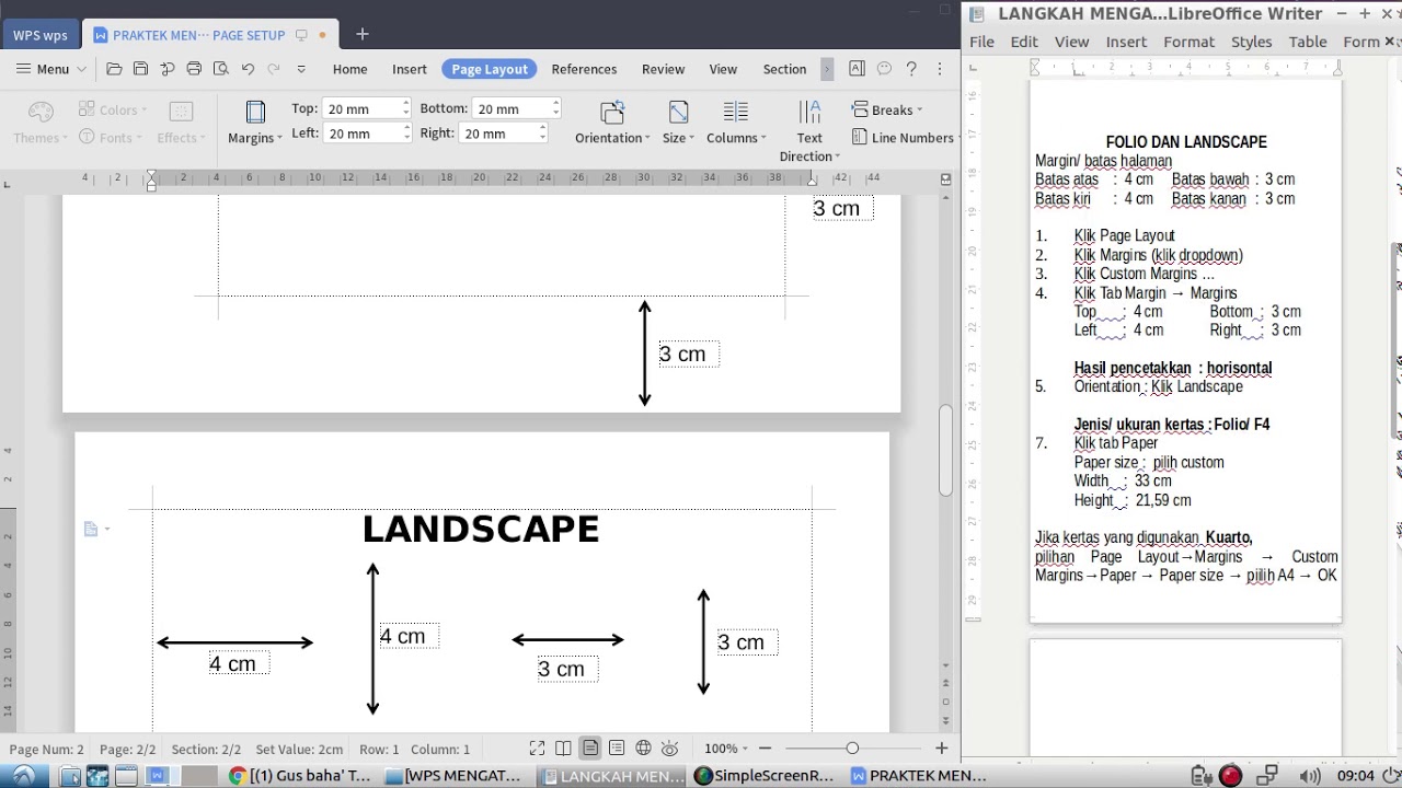 WPS WRITER MENGATUR PAGE SETUP - YouTube