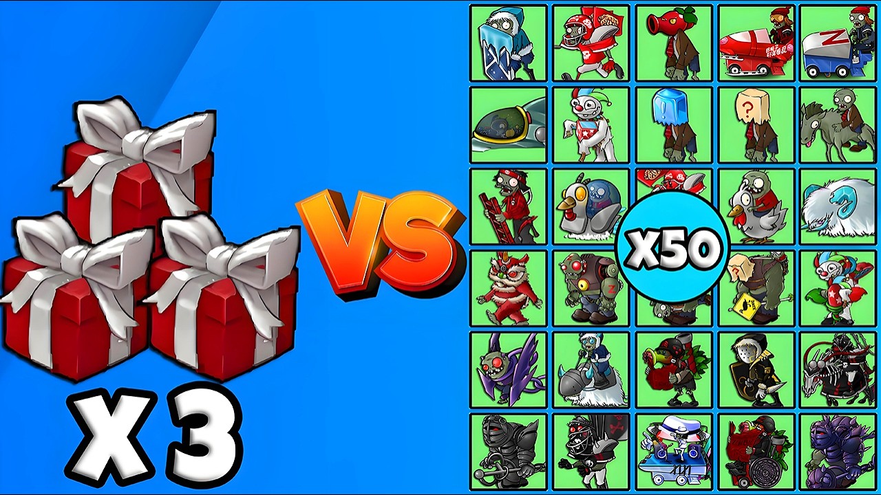 3 Plants Box Fusion vs All Zombies x50 - PVZ Fusion
