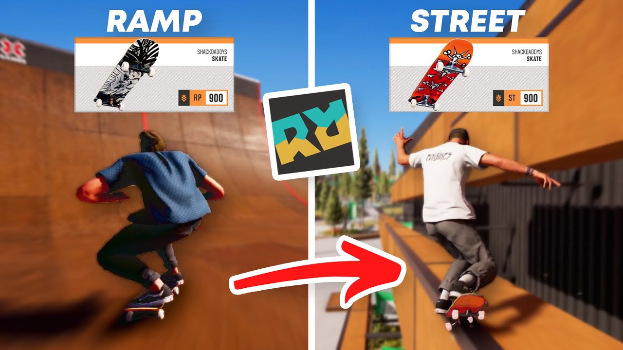 RAMP Skateboard VS Street Skateboard (Riders Republic)