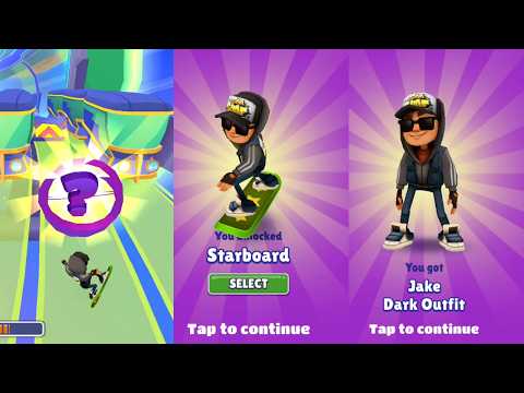 SUBWAY SURFERS COSMIC CROSSROADS : UNLOCKING JAKE DARK OUTFIT AND STAR BOARD!