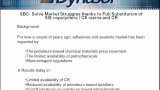 [Preview] Dynasol Webinar - SBC: Full Substitution of SIS copolymers / C5 resins and CR