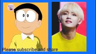 BTS members as doraemon characters 💙💜bts vs doraemon #doraemon #bts 💜