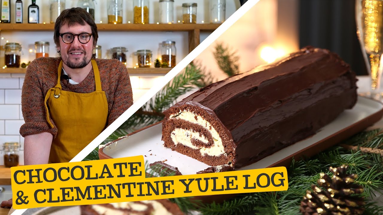 Christmas Yule Log Cake - The Country Cook