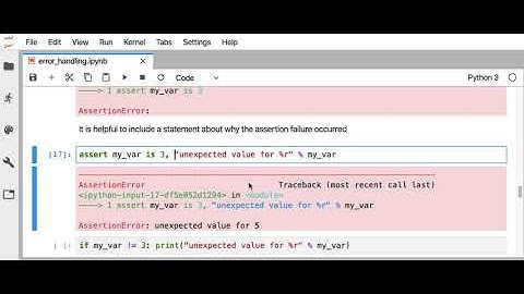error handling in Jupyter Python 3 notebooks