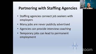 Using Indeed, NJDOL & Staffing Agencies Effectively VIRTUAL EMPLOYMENT SUPPORT GROUP