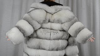 Fur coat fox arctic polar long jacket | FursBerry shop furs eBay