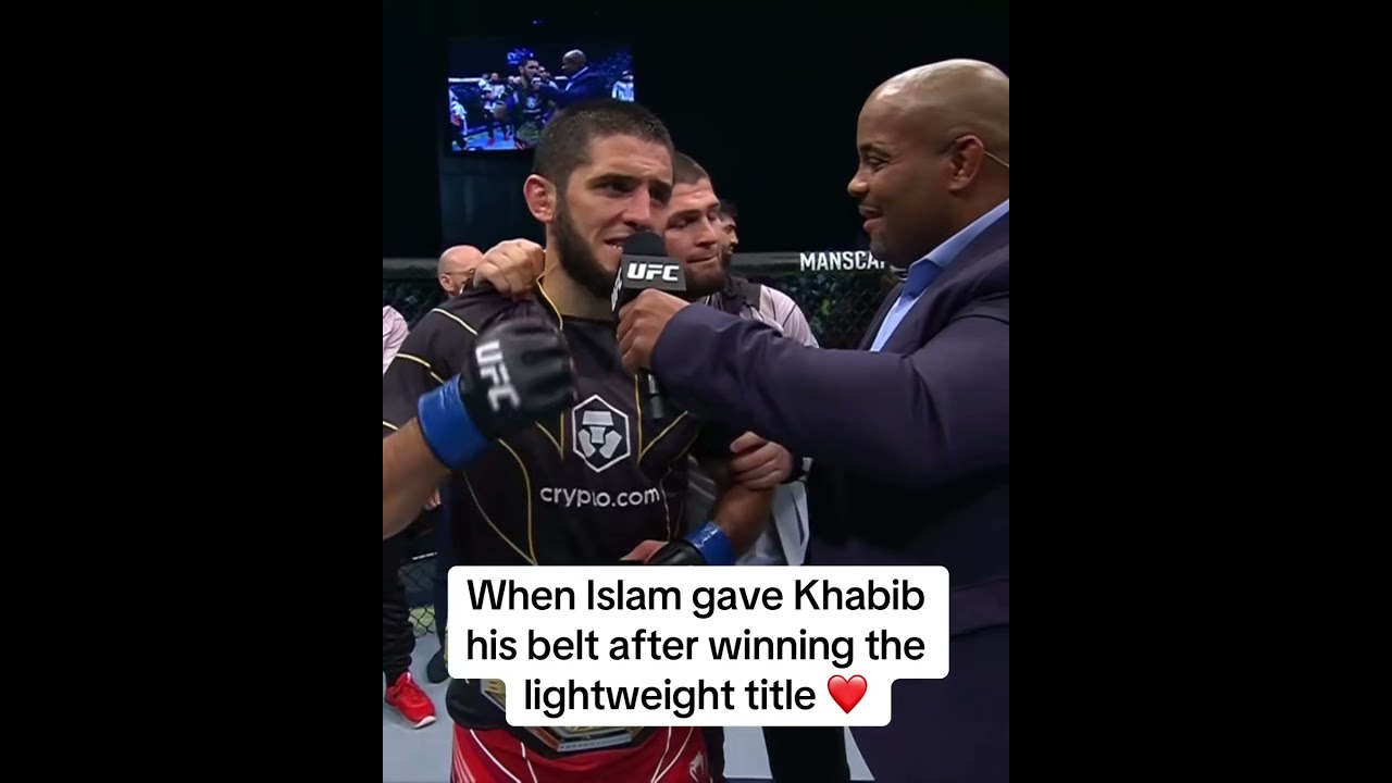 When Islam gave Khabib his belt ❤️ - YouTube