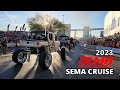 Sema show cruise 2023  awesome cars and trucks leaving the 2023 sema show las vegas