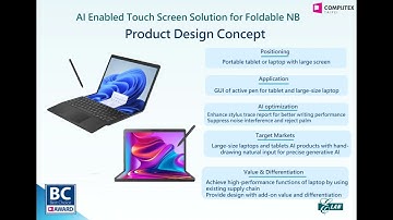 2024 Best Choice Award-Category Award : AI enabled touch screen Solution for foldable NB