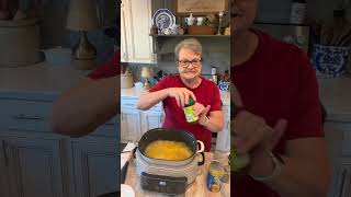 Making a shortcut chicken and dumplings with canned biscuits for a friend in need of a comfort meal
