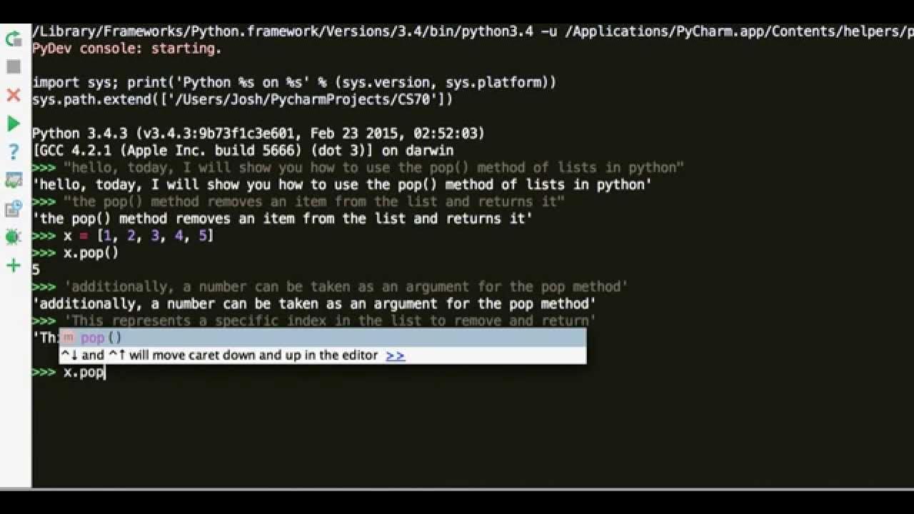 The pop() method of Python lists - YouTube