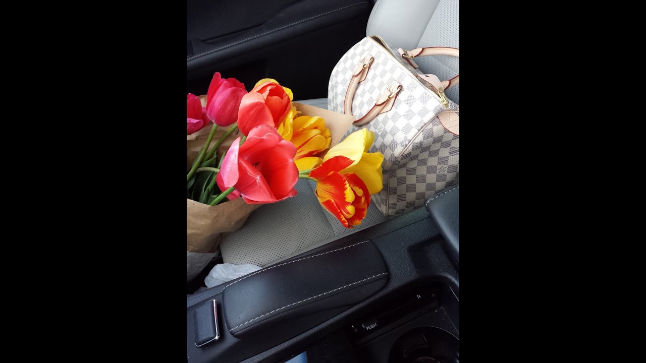 What&#39;s in my bag? Louis Vuitton Speedy 30 Damier Azur - YouTube