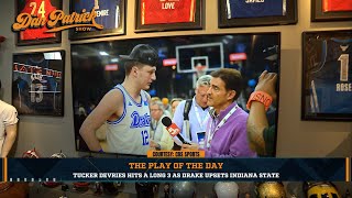 Play Of The Day: Tucker DeVries Hits A Long 3 As Drake Upsets Indiana State | 3/11/24