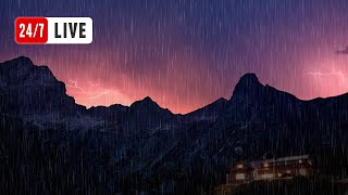 ⚡️ HEAVY Rain and Thunder Sounds (24/7 LIVE). Thunderstorm Sounds for Sleeping