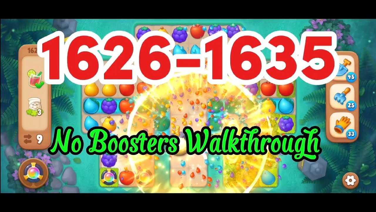 Level 1626-1635 No Boosters Walkthrough 💫 Match-3 Game Gardenscapes #games #gaming #gameplay