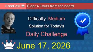 Microsoft Solitaire Collection Freecell - Medium - June 17, 2026