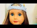 American Girl Cleaning and Dressing 7 Dolls