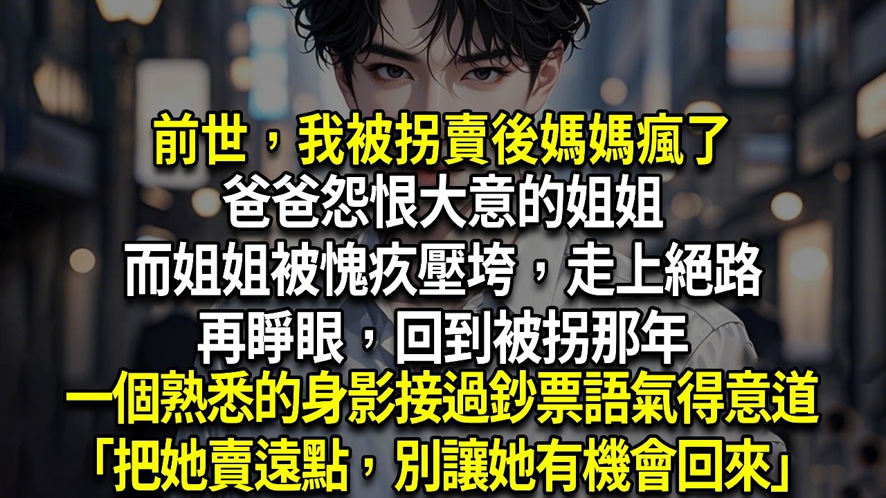 再睜眼，回到被拐那年，一個熟悉的身影接過鈔票，語氣得意道「把她賣遠點，別讓她有機會回來」前世，我被拐賣後媽媽瘋了，爸爸怨恨大意的姐姐，而姐姐被愧疚壓垮，走上絕路