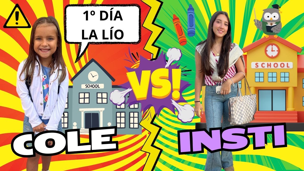 🎒 PRIMER DÍA de COLE de GISELA vs INSTITUTO de NOA 📚 REACCIÓN GISELA VUELTA AL COLE 