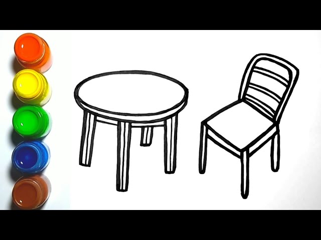 Table chairs sketch hires stock photography and images  Alamy