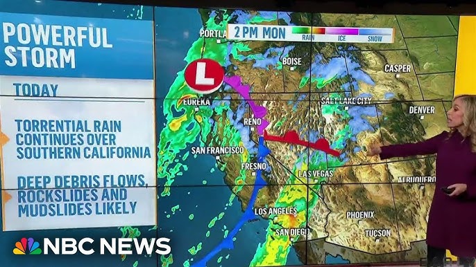 Monday S Forecast As Life Threatening Storm Hits California