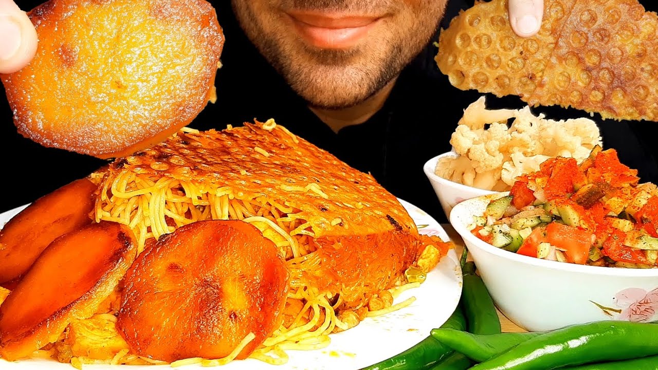 ASMR MUKBANG| 🍝SPAGHETTI, SHIRAZI SALAD & TAHDIG (EATING SOUNDS)