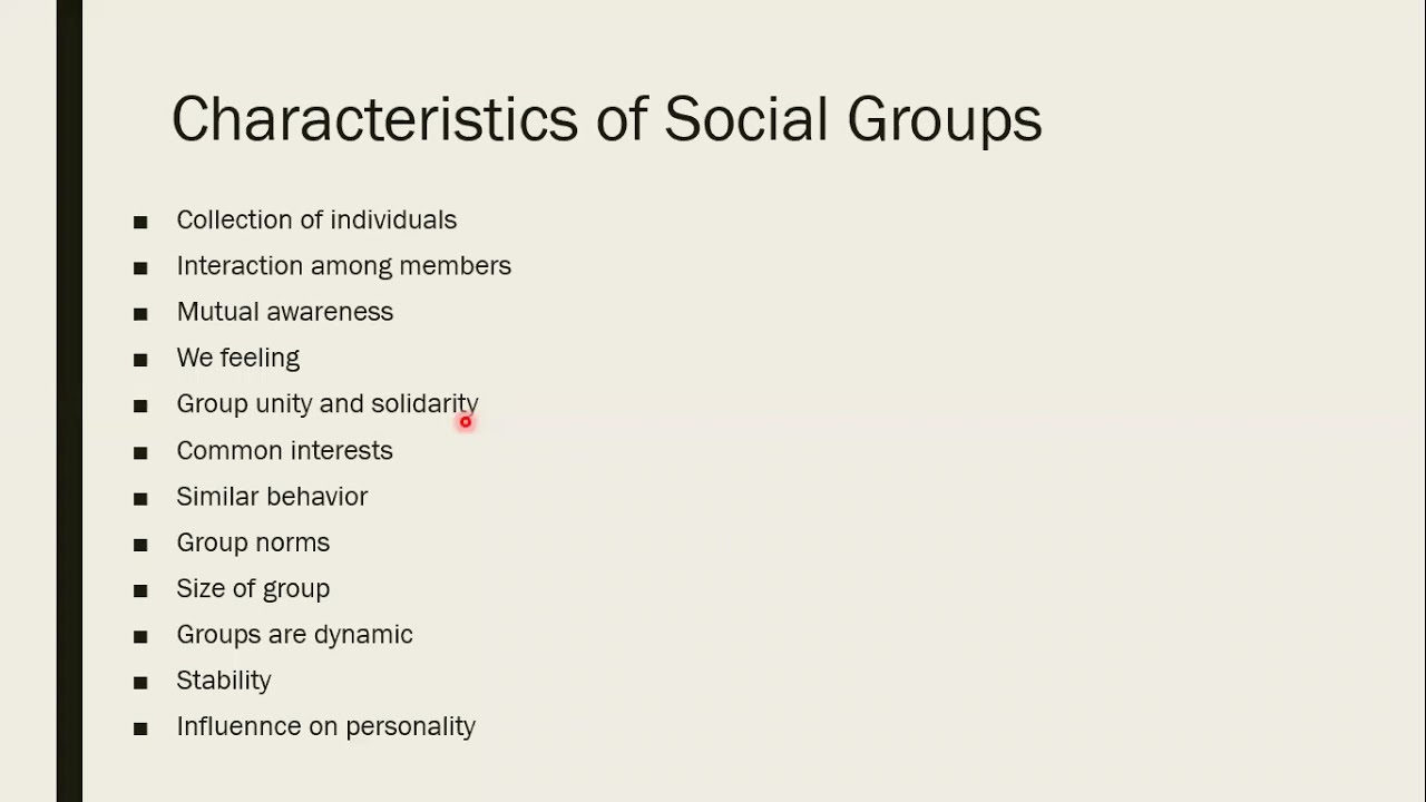 characteristics of a group