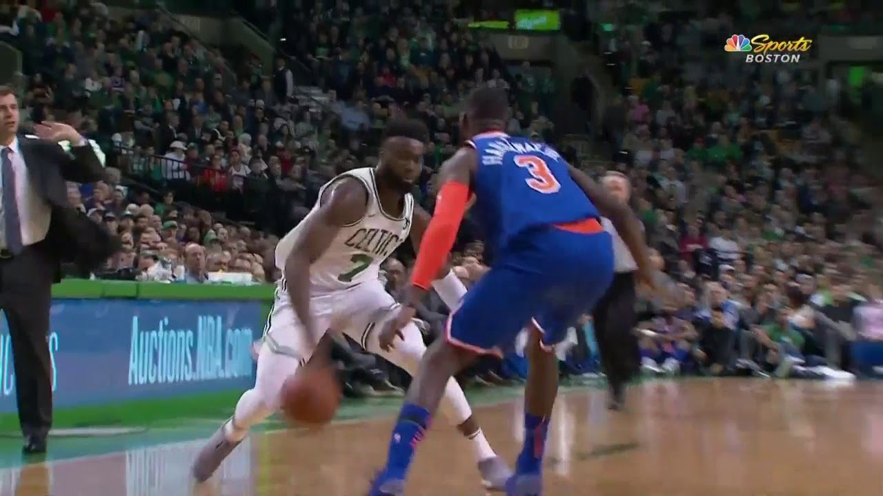 Jaylen Brown dunk through defense