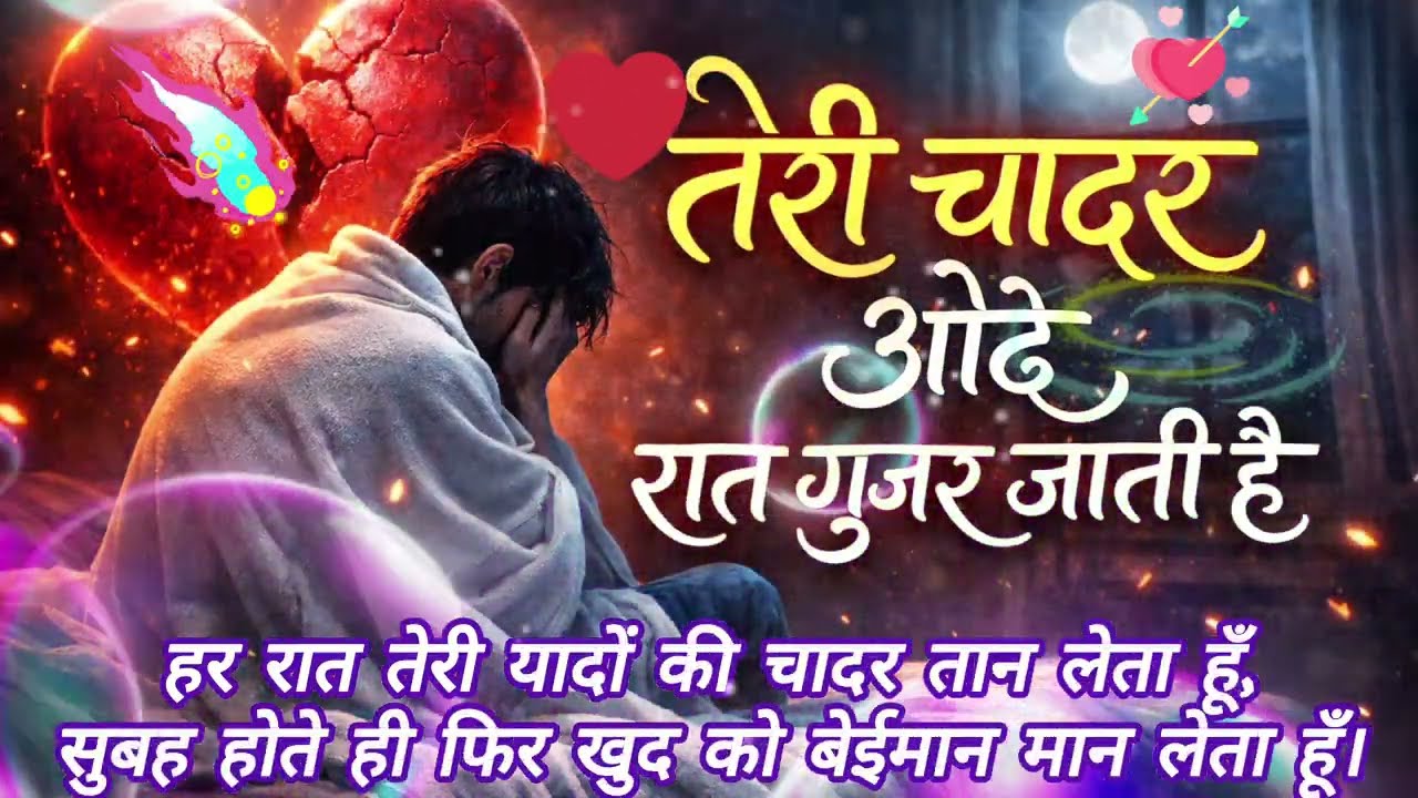 Teri Yaadon Ki Chadar odhe 😢 || sad Shayari 😭 Emotional shayari | Soulful New Version 