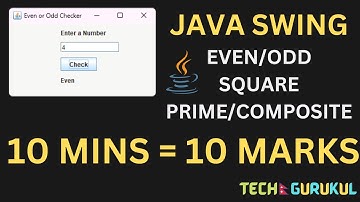 JAVA SWING APPLICATION - EVEN/ODD, Square Number, Prime Composite  : Solve Any GUI Programs easily