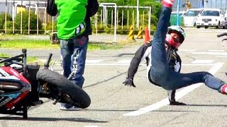 【バイク神業・完全版】教習所ドリフトウイリーばくおん！ Bike Stunt Ninja Japan！Shin Kinoshita Dai Yabiku Trails Fusion