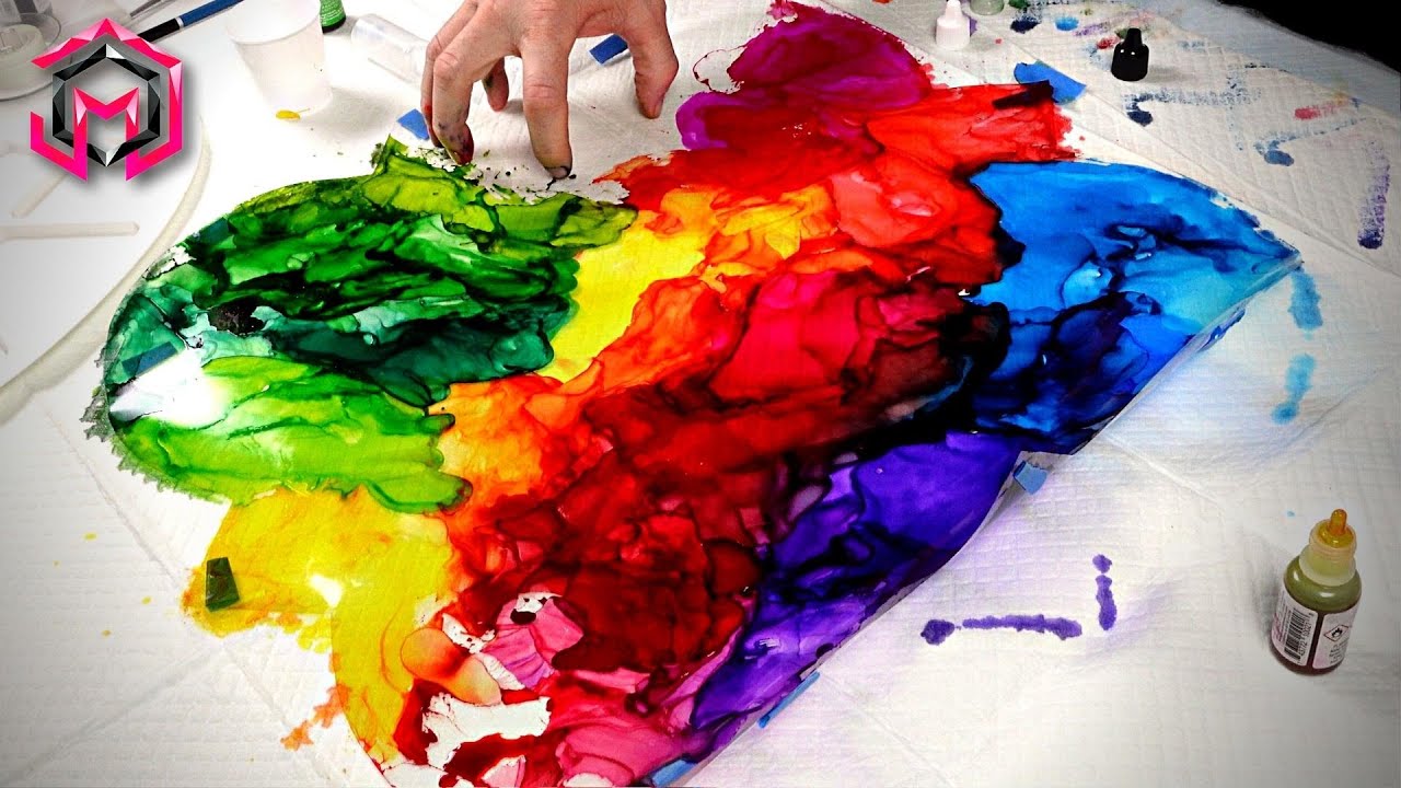 LIQUID RAINBOW - Turn your WINDOWS into ART!!! Fluid Art and Alcohol Ink Art Interior Decor