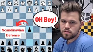 How Magnus crushed his opponent with Scandinavian defense!