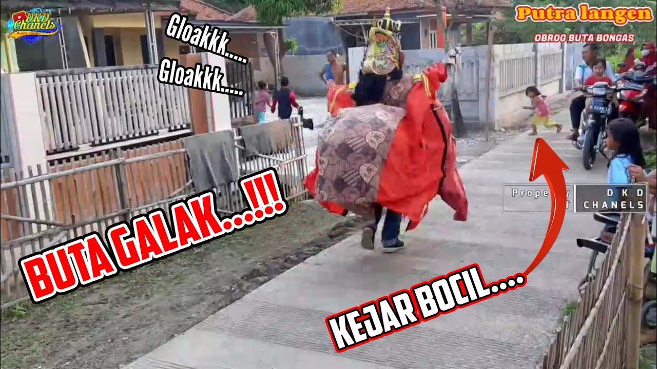 Buta Galak‼️Kejar Bocil Obrog Putra Langen Kesenian Obrog Bongas