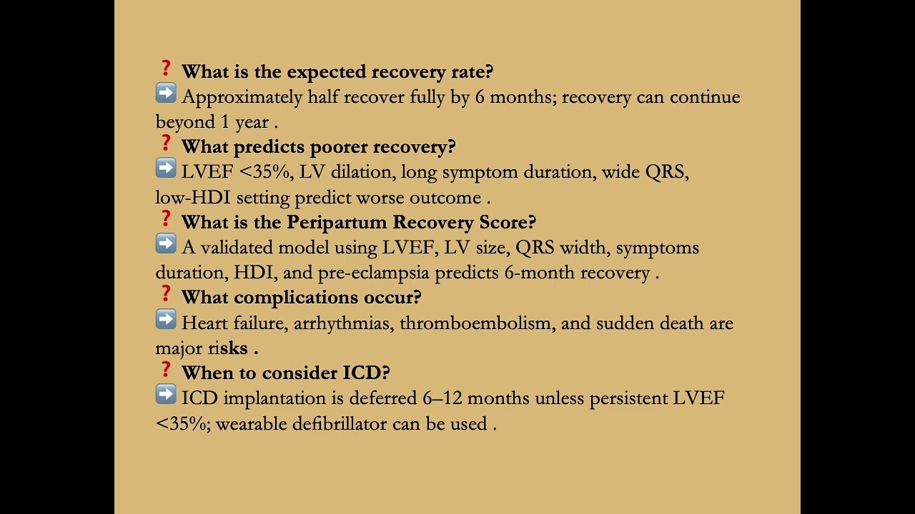 💔 Peripartum Cardiomyopathy: Detect Early • Treat Aggressively • Protect Mothers