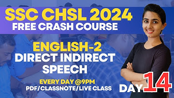 SSC CHSL Day 14 Direct and Indirect Speech CHSL 2024 Class in Malayalam #sscchsl  #ssccgl  #sscmts