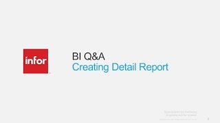 BI Q&A - Creating Detail Report screenshot 1