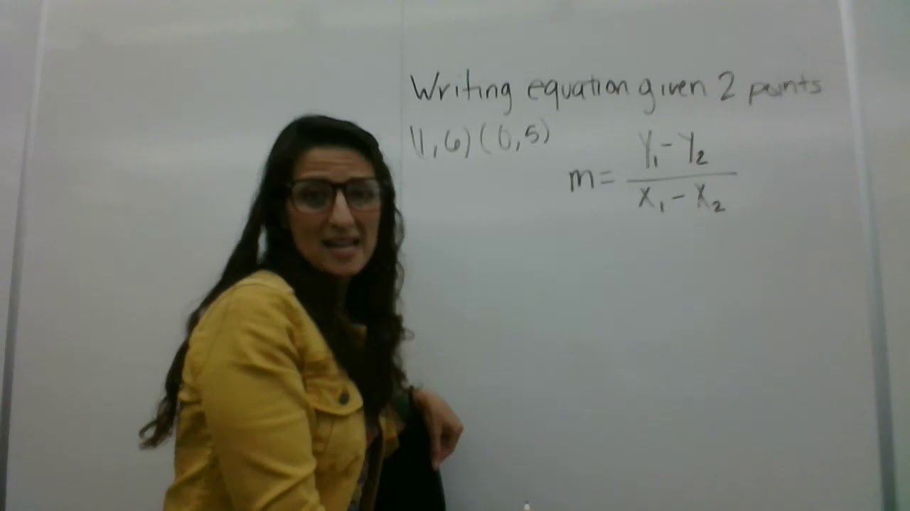 Write an equation given 2 points ex. 1 - YouTube