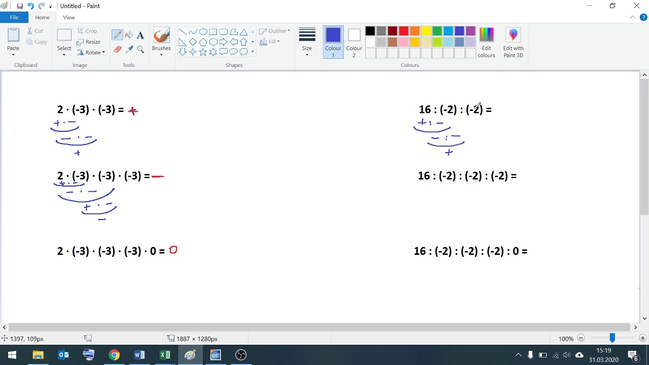 Positiivsete ja negatiivsete arvudega korrutamine ja jagamine, 6. klass