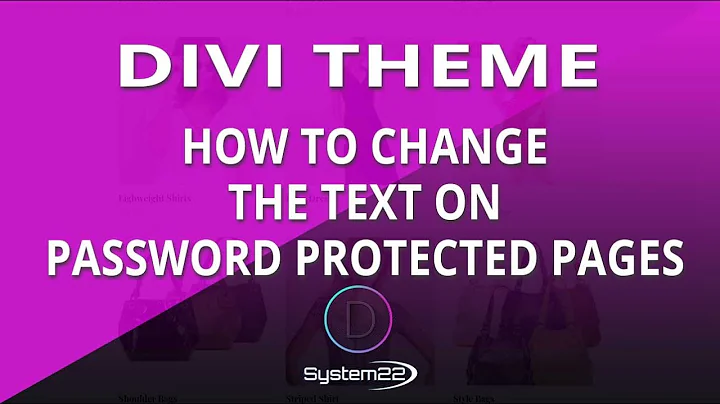 Divi Theme How To Change The Text On Password Protected Pages 👍