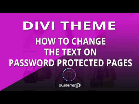 Divi Theme How To Change The Text On Password Protected Pages ?