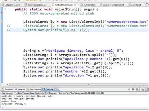 Uso del método split para el String de Java - YouTube