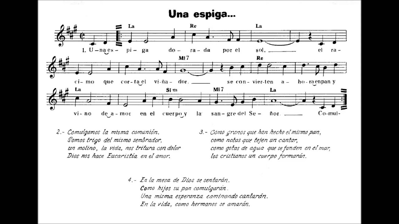 Una Espiga Cesareo Gabarain Youtube Espiga dorada el charro de oro y el mamey (el angel vino de los cielos) musica cristiana.avi himno a la divina misericordia. una espiga cesareo gabarain
