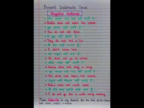 Negative Sentences Present Indefinite Tense Shorts Education Viral Trending Subscribe Shortvideo