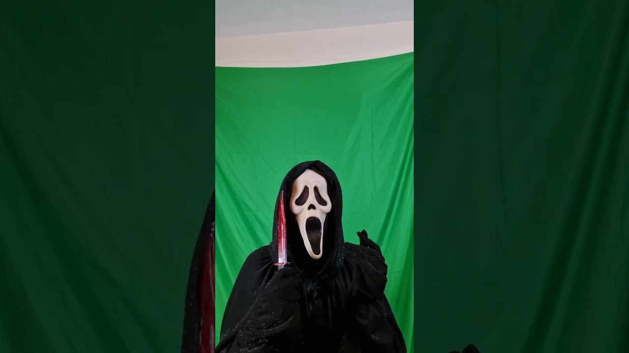 Me as ghostface scream 2 doing all lines with new mask take 1 just green screen 