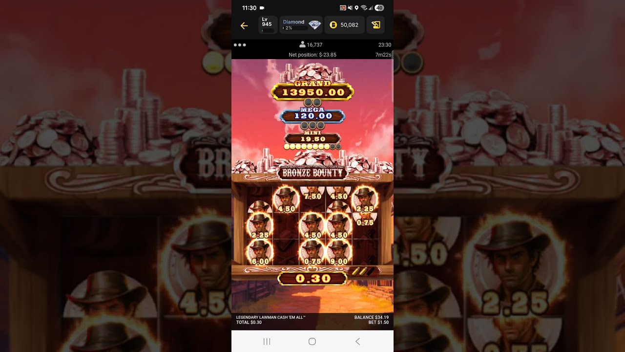 Legendary Lawman Cash 'Em All * 1.50 bet bonus * Betty Casino * How'd it go?