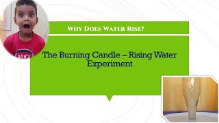 Burning Candle - Rising Water Science Experiment - Why Does Water Rise? - Easy Science for Kids